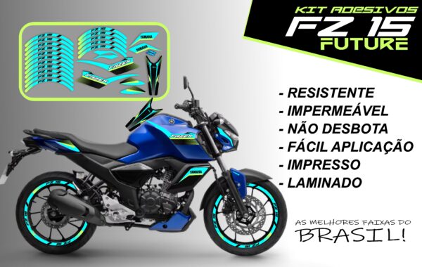 Kit de Adesivo FZ 15 2023 a 2025 Versão Future ( moto azul) - Imagem 11