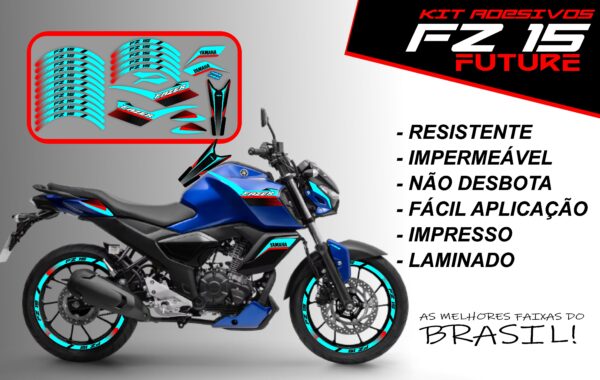 Kit de Adesivo FZ 15 2023 a 2025 Versão Future ( moto azul) - Imagem 13
