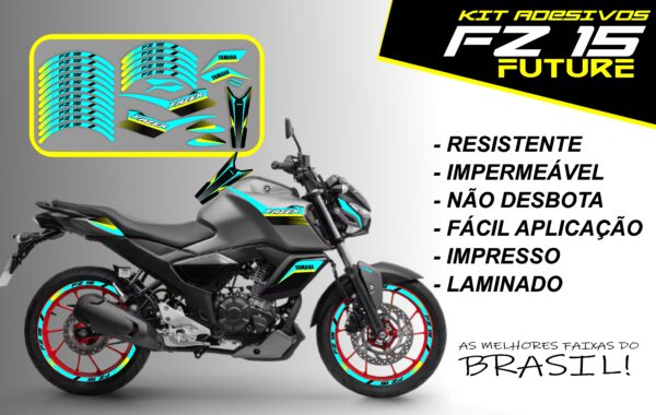 Kit de Adesivo FZ 15 2023 a 2025 Versão Future ( moto cinza) - Imagem 2