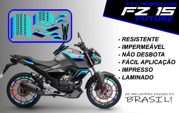 Kit de Adesivo FZ 15 2023 a 2025 Versão Future ( moto cinza) - Imagem 3