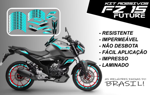Kit de Adesivo FZ 15 2023 a 2025 Versão Future ( moto cinza) - Imagem 4