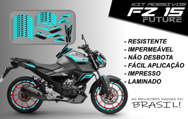 Kit de Adesivo FZ 15 2023 a 2025 Versão Future ( moto cinza) - Imagem 5