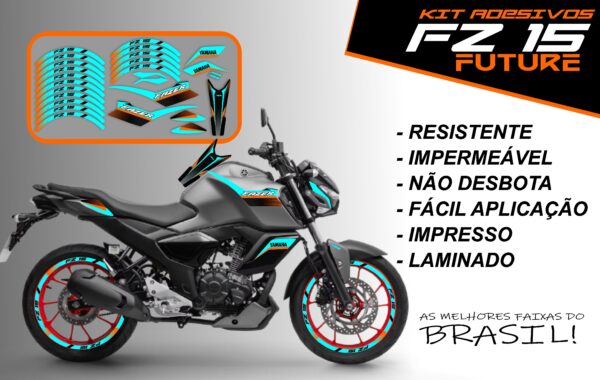 Kit de Adesivo FZ 15 2023 a 2025 Versão Future ( moto cinza) - Imagem 6