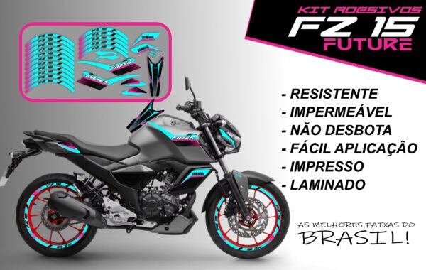 Kit de Adesivo FZ 15 2023 a 2025 Versão Future ( moto cinza) - Imagem 7