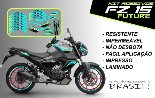 Kit de Adesivo FZ 15 2023 a 2025 Versão Future ( moto cinza) - Imagem 11