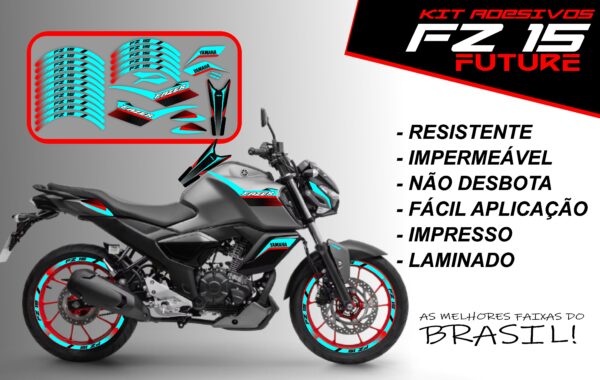 Kit de Adesivo FZ 15 2023 a 2025 Versão Future ( moto cinza) - Imagem 13