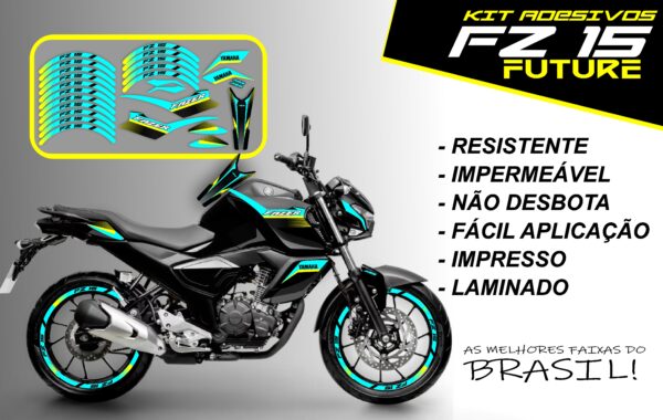Kit de Adesivo FZ 15 2023 a 2025 Versão Future ( moto preta) - Imagem 2