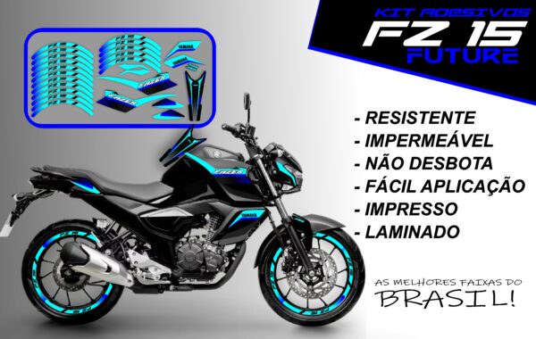 Kit de Adesivo FZ 15 2023 a 2025 Versão Future ( moto preta) - Imagem 3