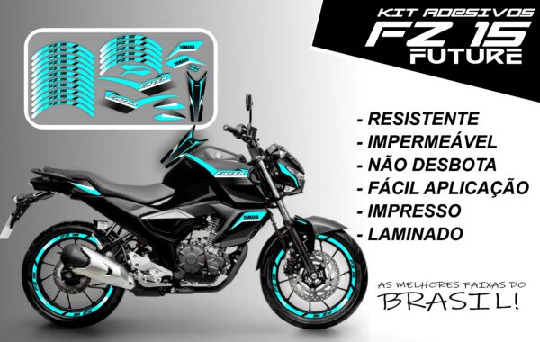 Kit de Adesivo FZ 15 2023 a 2025 Versão Future ( moto preta) - Imagem 4