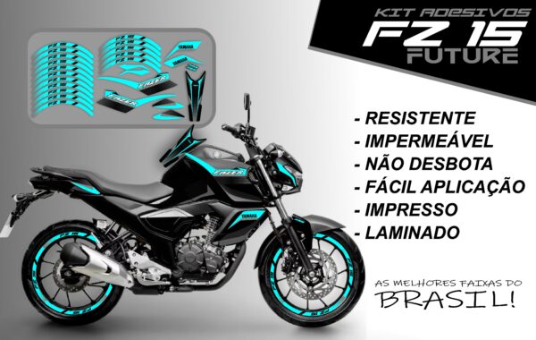 Kit de Adesivo FZ 15 2023 a 2025 Versão Future ( moto preta) - Imagem 5