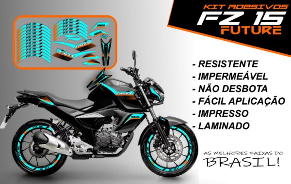 Kit de Adesivo FZ 15 2023 a 2025 Versão Future ( moto preta) - Imagem 6