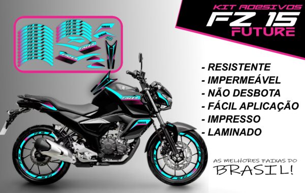 Kit de Adesivo FZ 15 2023 a 2025 Versão Future ( moto preta) - Imagem 7