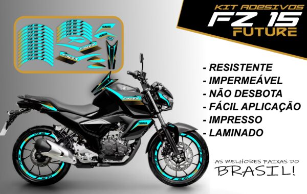 Kit de Adesivo FZ 15 2023 a 2025 Versão Future ( moto preta) - Imagem 8