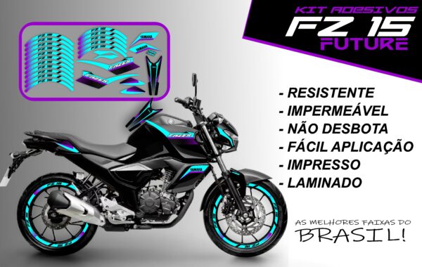 Kit de Adesivo FZ 15 2023 a 2025 Versão Future ( moto preta) - Imagem 10