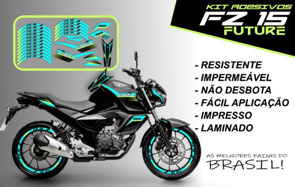 Kit de Adesivo FZ 15 2023 a 2025 Versão Future ( moto preta) - Imagem 11