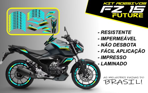 Kit de Adesivo FZ 15 2023 a 2025 Versão Future ( moto verde militar) - Imagem 2