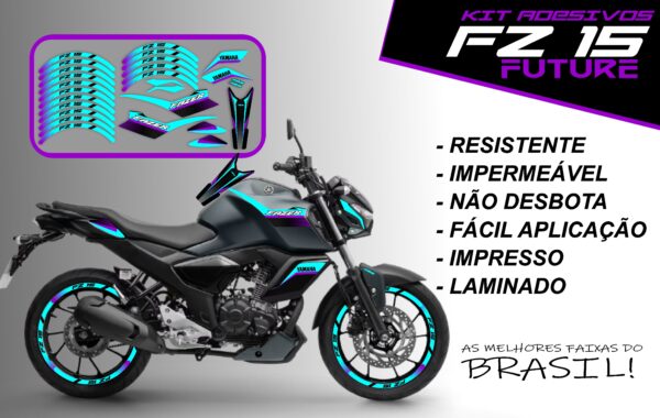 Kit de Adesivo FZ 15 2023 a 2025 Versão Future ( moto verde militar)