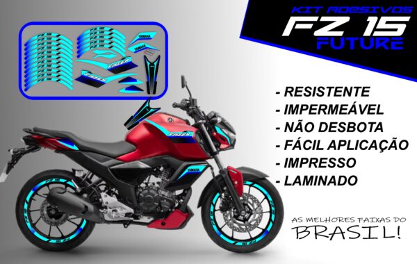 Kit de Adesivo FZ 15 2023 a 2025 Versão Future ( moto vermelho) - Imagem 3