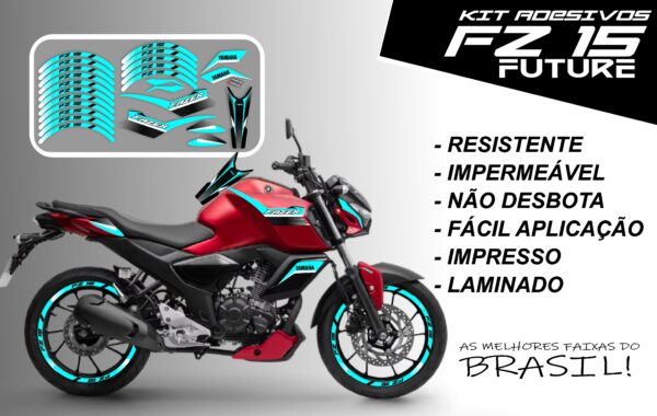 Kit de Adesivo FZ 15 2023 a 2025 Versão Future ( moto vermelho) - Imagem 4