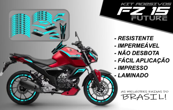 Kit de Adesivo FZ 15 2023 a 2025 Versão Future ( moto vermelho) - Imagem 5