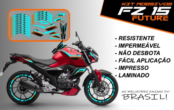 Kit de Adesivo FZ 15 2023 a 2025 Versão Future ( moto vermelho) - Imagem 6