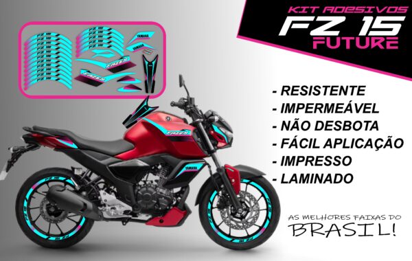 Kit de Adesivo FZ 15 2023 a 2025 Versão Future ( moto vermelho) - Imagem 7