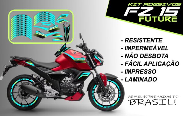Kit de Adesivo FZ 15 2023 a 2025 Versão Future ( moto vermelho) - Imagem 11