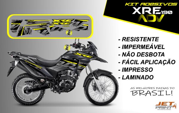 Kit De Adesivos Xre 190 Adv ( moto preta) - Imagem 2