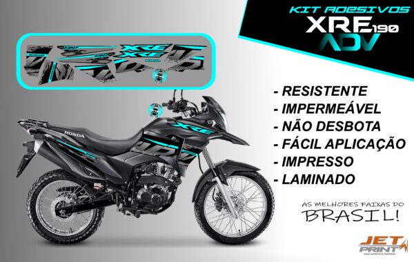 Kit De Adesivos Xre 190 Adv ( moto preta) - Imagem 4