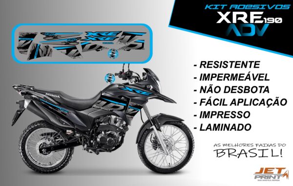 Kit De Adesivos Xre 190 Adv ( moto preta) - Imagem 6