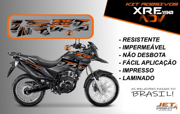Kit De Adesivos Xre 190 Adv ( moto preta) - Imagem 7