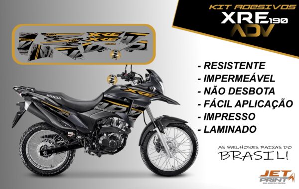 Kit De Adesivos Xre 190 Adv ( moto preta) - Imagem 9