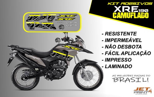 Kit de Adesivos da XRE 190- Versão Camuflado( moto cinza) - Imagem 2