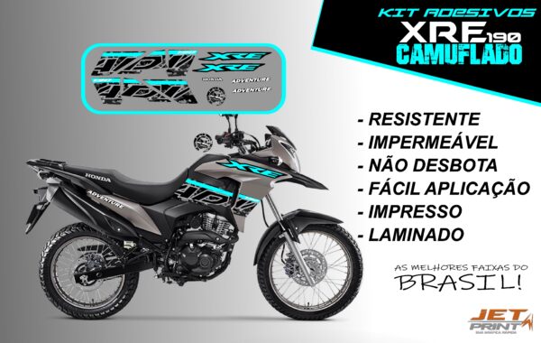 Kit de Adesivos da XRE 190- Versão Camuflado( moto cinza) - Imagem 3