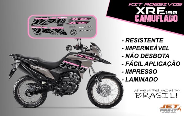 Kit de Adesivos da XRE 190- Versão Camuflado( moto cinza) - Imagem 9