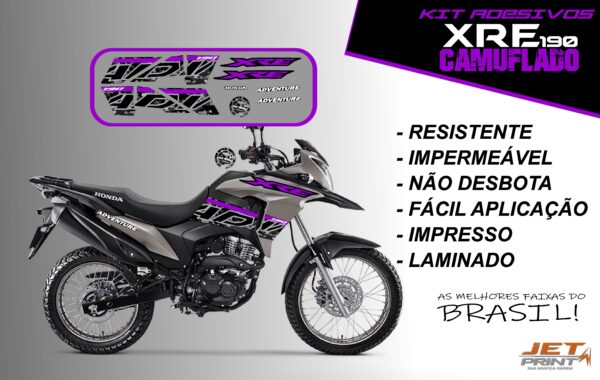 Kit de Adesivos da XRE 190- Versão Camuflado( moto cinza) - Imagem 10