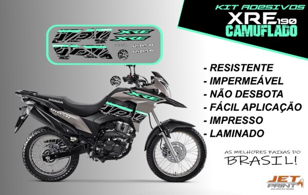 Kit de Adesivos da XRE 190- Versão Camuflado( moto cinza)