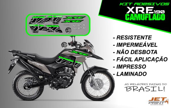 Kit de Adesivos da XRE 190- Versão Camuflado( moto cinza) - Imagem 13