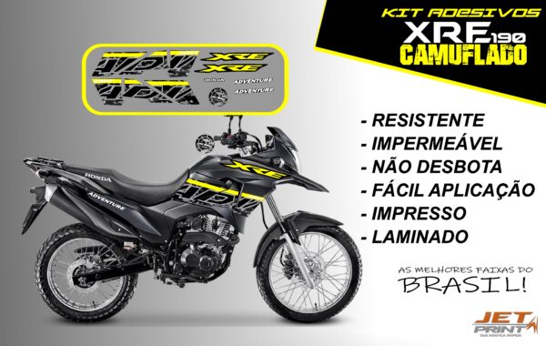 Kit de Adesivos da XRE 190- Versão Camuflado( moto preta) - Imagem 2