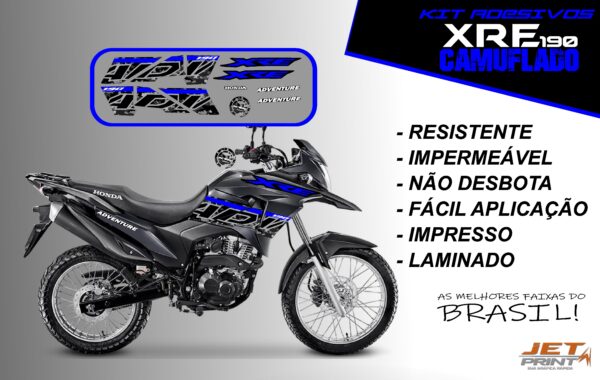 Kit de Adesivos da XRE 190- Versão Camuflado( moto preta) - Imagem 3