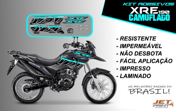 Kit de Adesivos da XRE 190- Versão Camuflado( moto preta) - Imagem 4