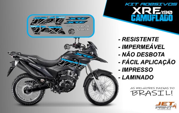 Kit de Adesivos da XRE 190- Versão Camuflado( moto preta) - Imagem 5