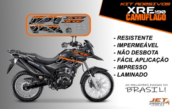 Kit de Adesivos da XRE 190- Versão Camuflado( moto preta) - Imagem 7