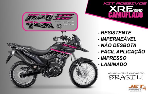 Kit de Adesivos da XRE 190- Versão Camuflado( moto preta) - Imagem 8