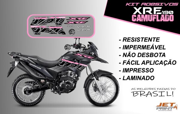 Kit de Adesivos da XRE 190- Versão Camuflado( moto preta) - Imagem 10
