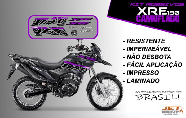 Kit de Adesivos da XRE 190- Versão Camuflado( moto preta)