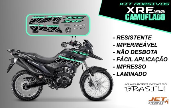 Kit de Adesivos da XRE 190- Versão Camuflado( moto preta) - Imagem 12