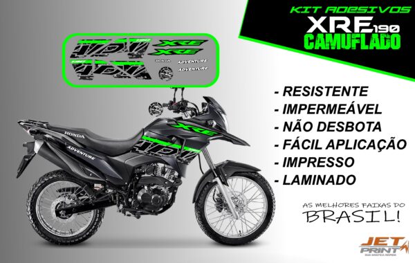 Kit de Adesivos da XRE 190- Versão Camuflado( moto preta) - Imagem 14