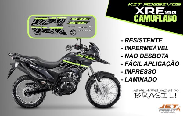 Kit de Adesivos da XRE 190- Versão Camuflado( moto preta) - Imagem 13