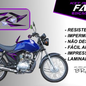 KIT DE ADESIVOS FAN 125 EDIÇÃO ESPECIAL ( MOTO AZUL)